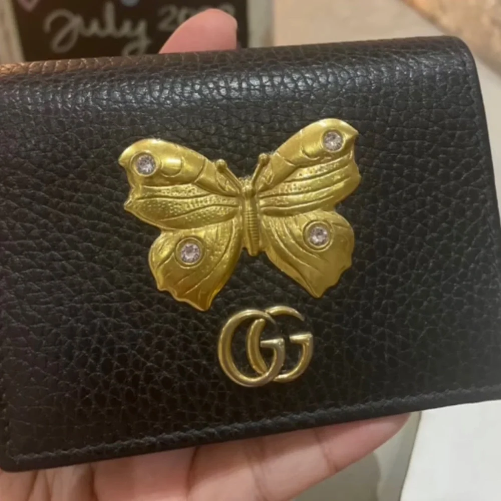 ❌SOLD ❌GUCCI Butterfly Marmont Compact Leather Card Holder - Picture 1 of 5